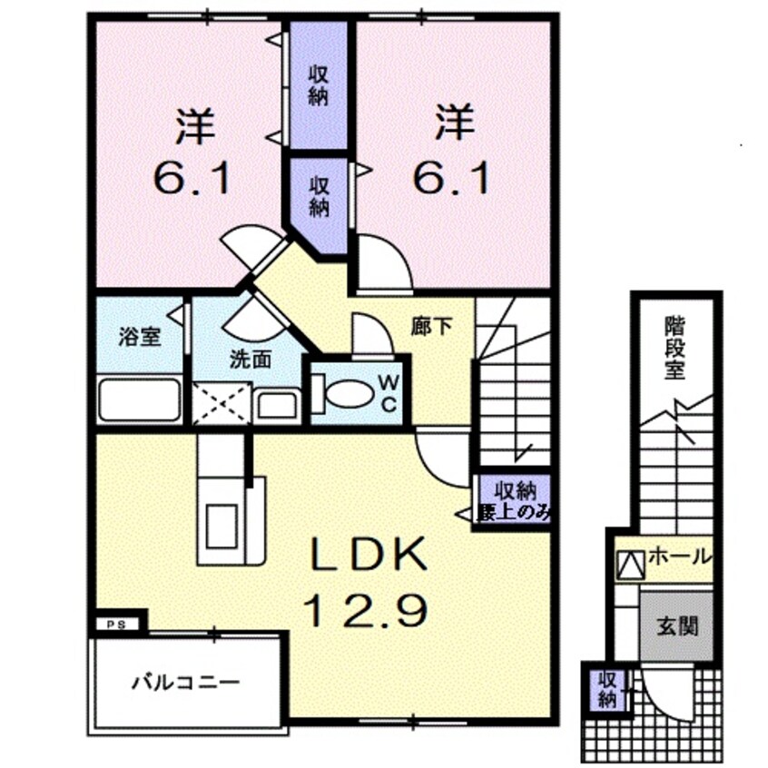 間取図 ソレアード　カーサＤ