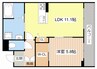 クレスティーク 1LDKの間取り