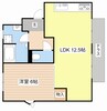 アングルスクエア 1LDKの間取り