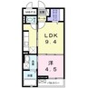 ラ　フェリーチェ　Ｕ２１ 1LDKの間取り