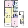 ヴィラ・ノースポール 2LDKの間取り