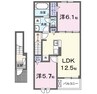 ヒカルサ彦根市松原町 2LDKの間取り