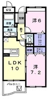 サニーヒル 2LDKの間取り