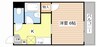 コーポ美波 1Kの間取り