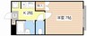 パラディ宮司 1Kの間取り