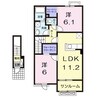 グランツオーベル木之本Ⅰ 2LDKの間取り