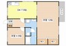 パークサイドせせらぎ 2DKの間取り