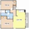 グリーンタウンハタケヤマA棟 2LDKの間取り