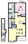 ミルト長浜Ａ棟 1LDKの間取り
