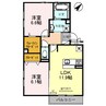 ラヴィベル彦根 2LDKの間取り