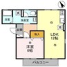 ヴェルクレール高関　C棟 1LDKの間取り