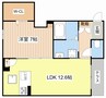 フィオリータ西今 1LDKの間取り