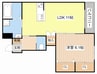 ベルグラースＦＵＫＵＭＩＴＳＵ 1LDKの間取り