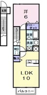 イーグルアイ　壱番館 1LDKの間取り