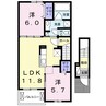 エーリ・フノマージュ 2LDKの間取り