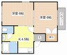 オリエンタルハイツ平方 2DKの間取り