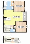 フレッシュコート　Ⅱ番館 2LDKの間取り
