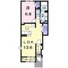 ノイエスレーベン 1LDKの間取り