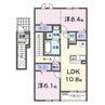 カーサ・彩 2LDKの間取り
