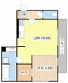 シャルール 1LDKの間取り