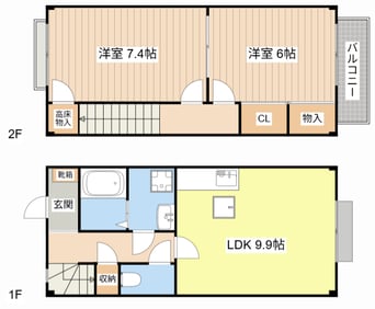 間取図 Ｂｅｌｌｅ　Ｓｈｉｎｅ　B