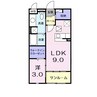 ラフェリア 1LDKの間取り