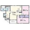 ブルーム 2LDKの間取り