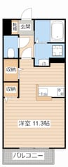 グランパルク 1Rの間取り