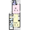 リベルテＦ・皐月 1DKの間取り