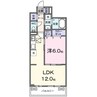 バンブーフォレスト　Ⅱ 1LDKの間取り