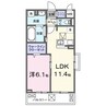 バンブーフォレスト　Ⅱ 1LDKの間取り