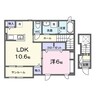 カーサフィオーレ一番館 1LDKの間取り
