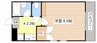 レイクハウス堅田Ａ棟 1Kの間取り
