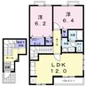 カリーノ・パレスⅠ 2LDKの間取り