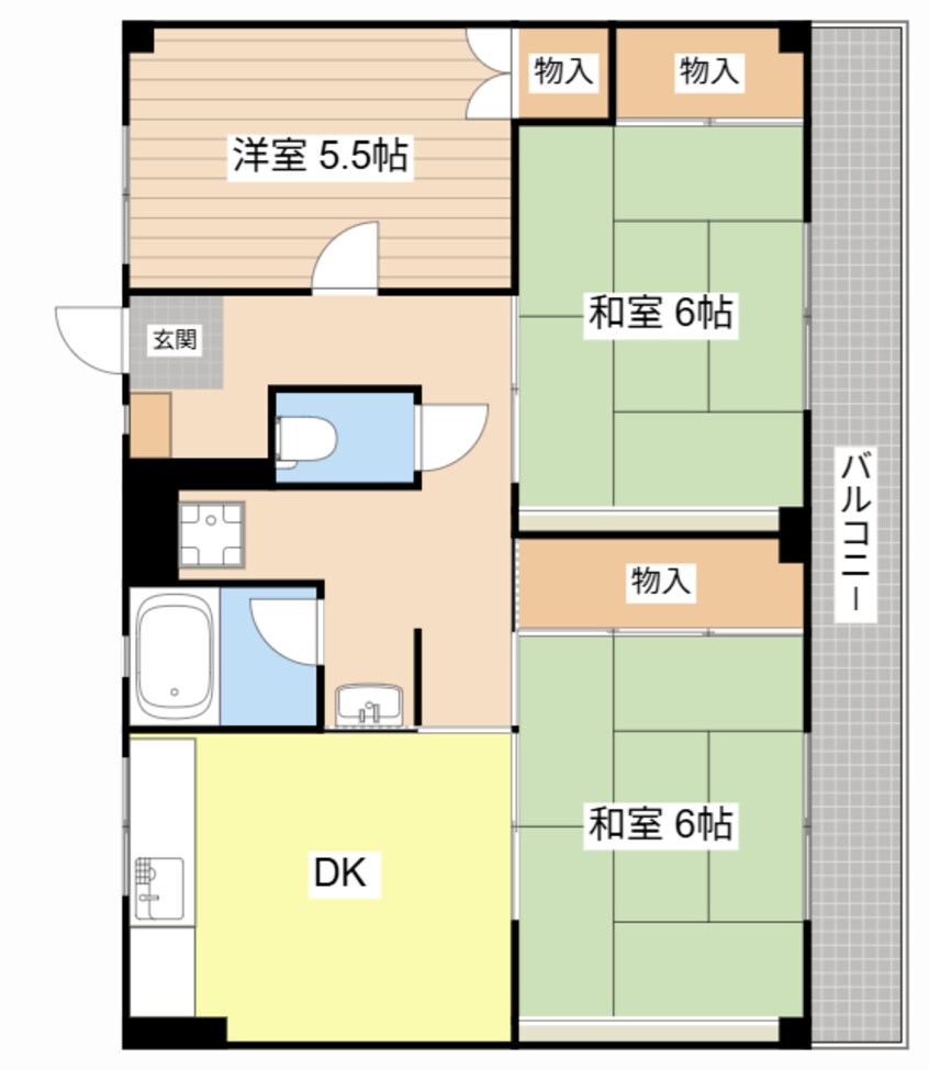 間取図 ビレッジハウス川瀬3号棟