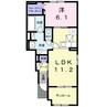 カルムハチマン 1LDKの間取り