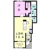 パインビレッジ　ビオーラ 1LDKの間取り