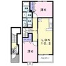 ヴィラ　アンソレイエⅡ 2LDKの間取り