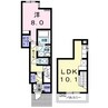 アマルフィ近江八幡Ⅰ 1LDKの間取り