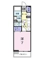 プレーヌアンソレイエＮｏｒｔｈ 1Kの間取り