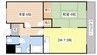 ニシムラエコノム野洲 2DKの間取り