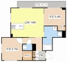 カーサ・ラクーン八日市 2LDKの間取り