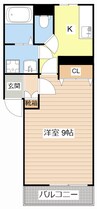 LA・PARIO 1Kの間取り