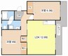 金ヶ森ハイツ 2LDKの間取り