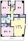 リヴェール須舞 3LDKの間取り