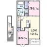 馬淵町アパート 2LDKの間取り