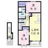 ジェルメ 2LDKの間取り