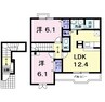 アプリコット宝積 2LDKの間取り