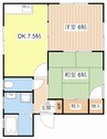 フォーレス・パンドゥ 2DKの間取り