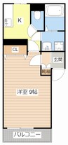 LA・PARIO 1Kの間取り
